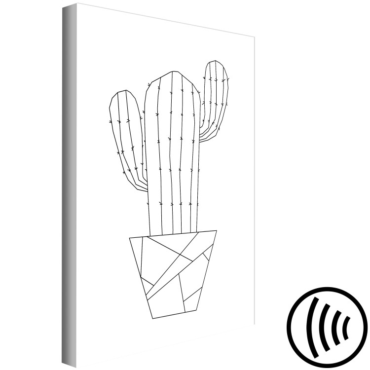 Canvas Wild Cactus (1-part) vertical - flower with geometric figures 128006 additionalImage 6