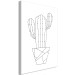 Canvas Wild Cactus (1-part) vertical - flower with geometric figures 128006 additionalThumb 2