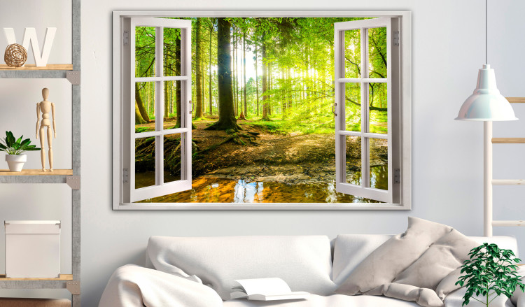 Large canvas print Window: View on Forest [Large Format] 128706 additionalImage 5