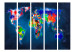 Folding Screen Colorful Continents (5-piece) - colorful geometric world map 128806 additionalThumb 3