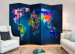 Folding Screen Colorful Continents (5-piece) - colorful geometric world map 128806 additionalThumb 4