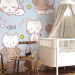 Photo Wallpaper Friendly kitties - childish pattern with animals on a blue background 129006 additionalThumb 5