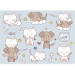 Photo Wallpaper Friendly kitties - childish pattern with animals on a blue background 129006 additionalThumb 3
