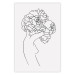 Wall Poster Gardener - abstract line art of a woman with flowers on a white background 132206