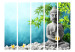 Folding Screen Buddha: Beauty of Meditation II (5-piece) - sacred figure amidst nature 132706 additionalThumb 3