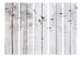 Room Separator Birds on Planks II (5-piece) - animals on a background of gray wood 132806 additionalThumb 3
