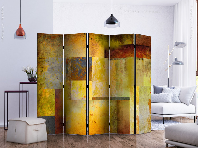 Room Divider Orange Shade of Expression II (5-piece) - colorful abstraction 133006 additionalImage 2