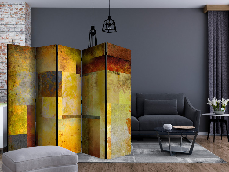 Room Divider Orange Shade of Expression II (5-piece) - colorful abstraction 133006 additionalImage 4