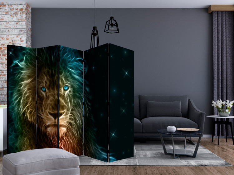Room Separator Abstract Lion... II (5-piece) - composition with an animal motif 133406 additionalImage 4