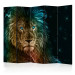 Room Separator Abstract Lion... II (5-piece) - composition with an animal motif 133406