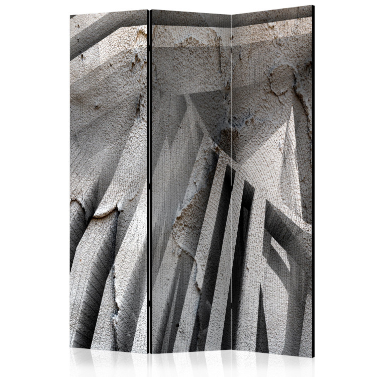 Folding Screen Concrete 3D - abstract gray concrete texture with 3D effect imitation 133606
