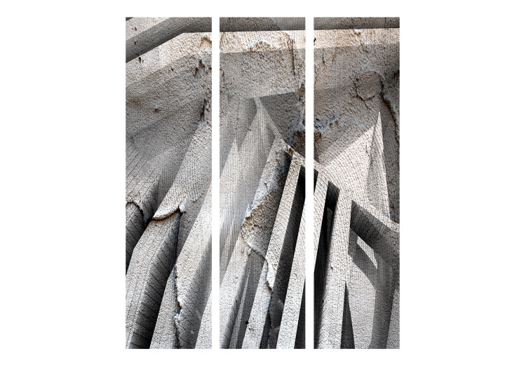 Folding Screen Concrete 3D - abstract gray concrete texture with 3D effect imitation 133606 additionalImage 3