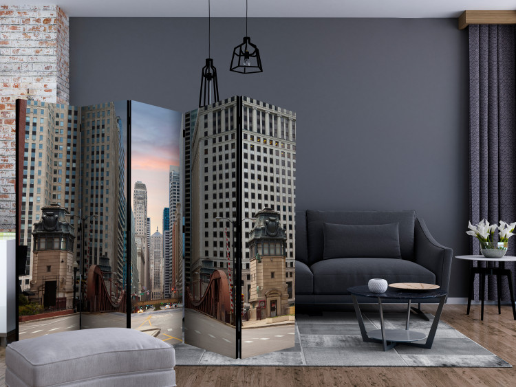 Room Separator Chicago Street II - city architecture landscape with skyscrapers view 133706 additionalImage 4