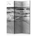 Room Divider Subtle Afternoon - black and white seascape landscape with waves 134106
