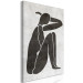 Canvas Print Pensive woman silhouette - black-white graphic in scandi boho style 134206 additionalThumb 2