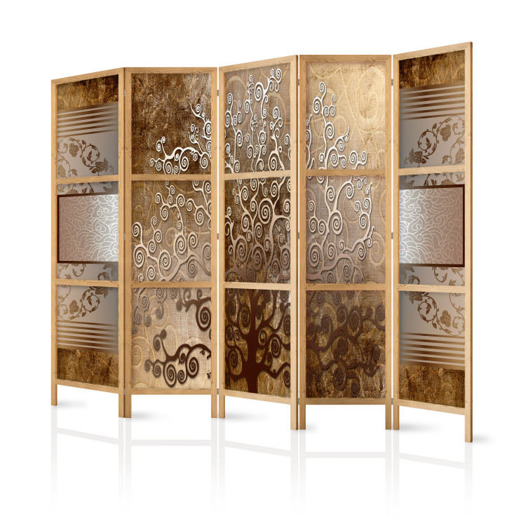 Room Divider Screen Klimt's Golden Tree II (5-piece) - elegant plant abstraction 134306 additionalImage 5