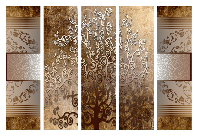 Room Divider Screen Klimt's Golden Tree II (5-piece) - elegant plant abstraction 134306 additionalImage 7