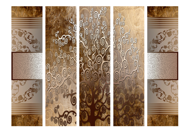 Room Divider Screen Klimt's Golden Tree II (5-piece) - elegant plant abstraction 134306 additionalImage 3