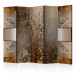 Room Divider Screen Klimt's Golden Tree II (5-piece) - elegant plant abstraction 134306