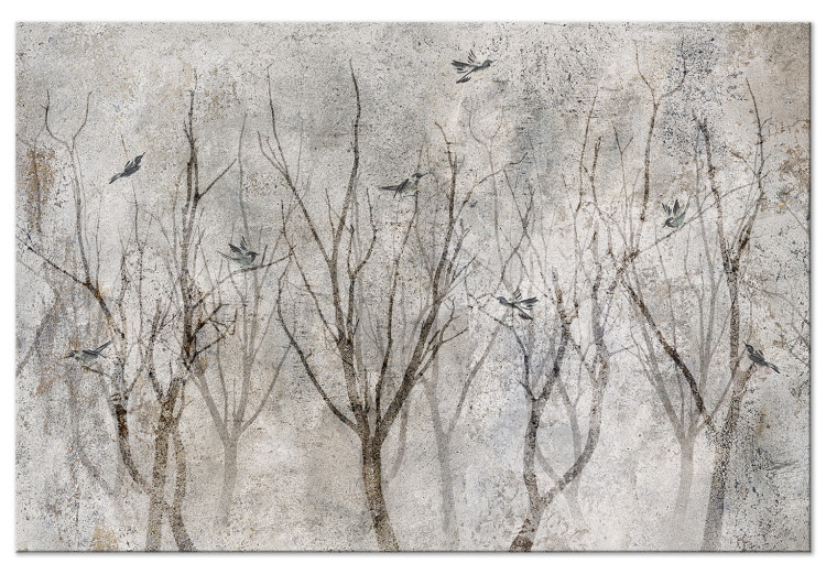 Canvas Singing in the Woods (1-piece) Wide - gray landscape of leafless trees 134606