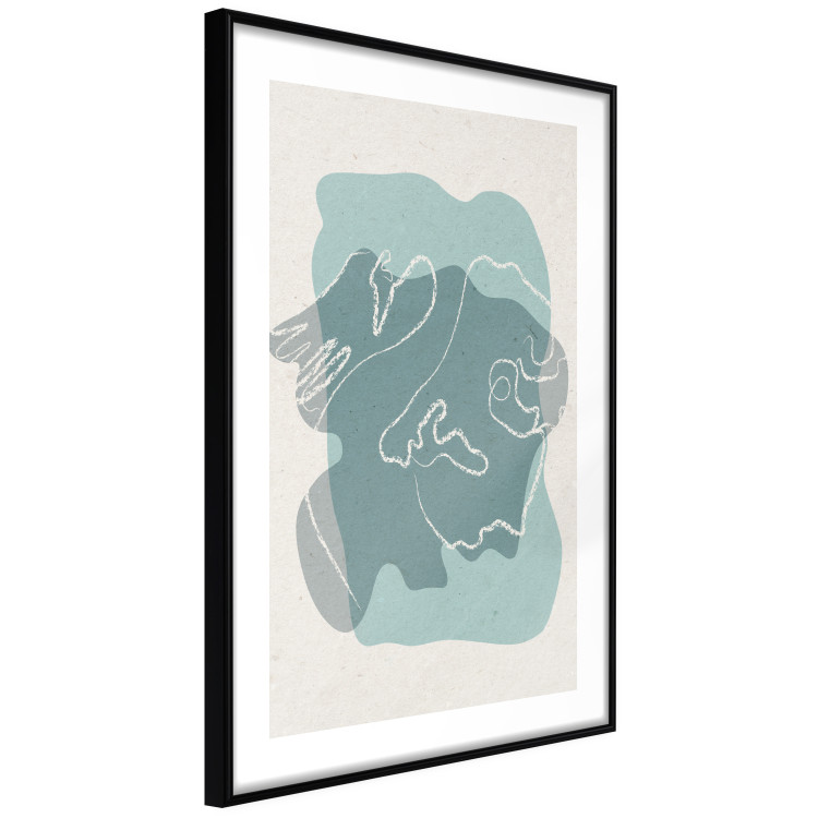 Poster Spring Visitor - line art on a blue background in an abstract motif 135006 additionalImage 8