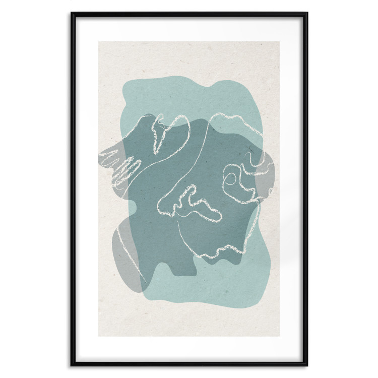 Poster Spring Visitor - line art on a blue background in an abstract motif 135006 additionalImage 15