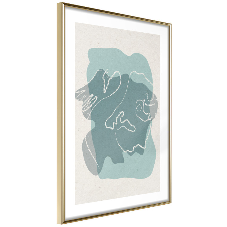 Poster Spring Visitor - line art on a blue background in an abstract motif 135006 additionalImage 7