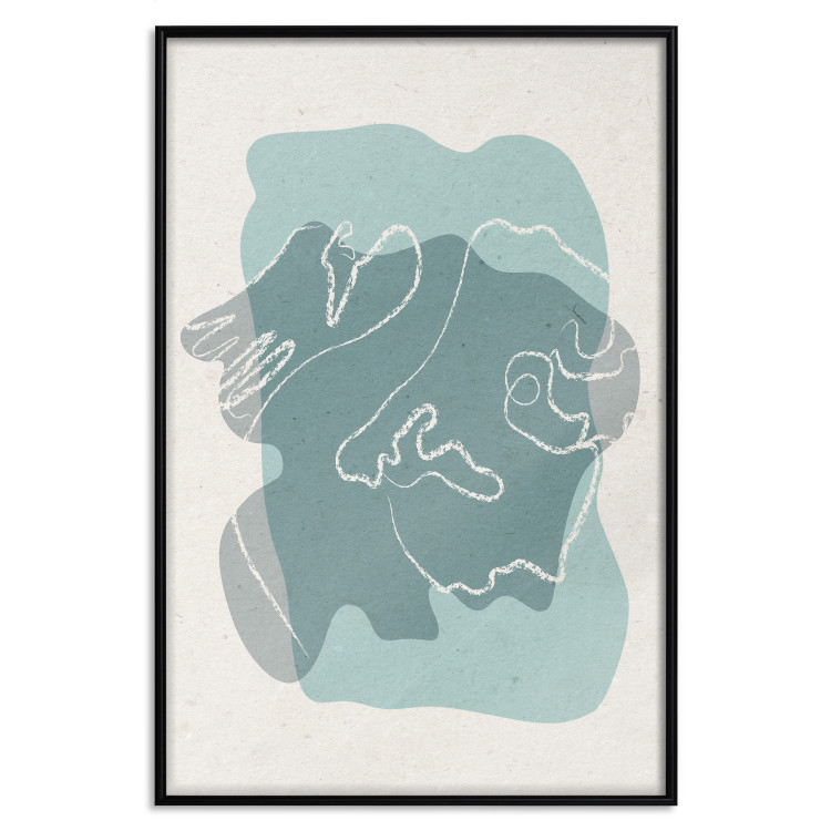 Poster Spring Visitor - line art on a blue background in an abstract motif 135006 additionalImage 18