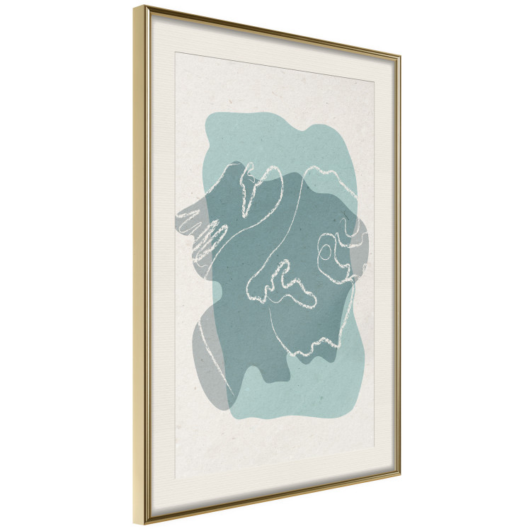 Poster Spring Visitor - line art on a blue background in an abstract motif 135006 additionalImage 3