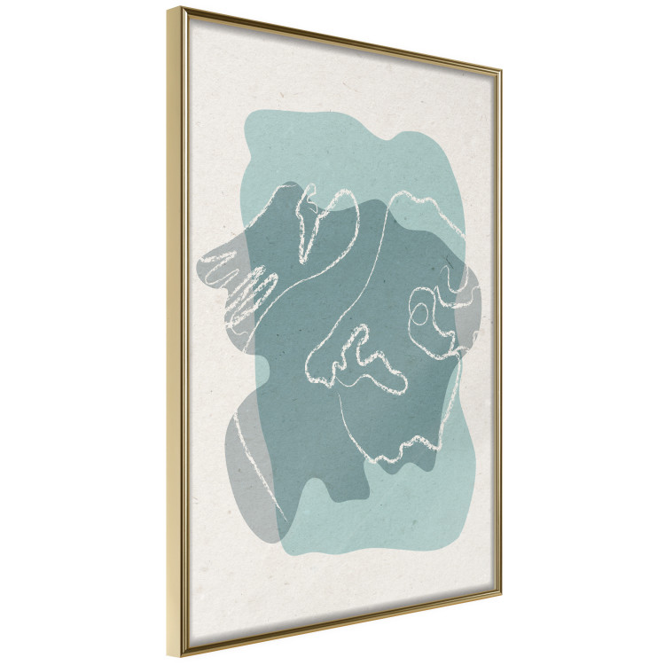 Poster Spring Visitor - line art on a blue background in an abstract motif 135006 additionalImage 14