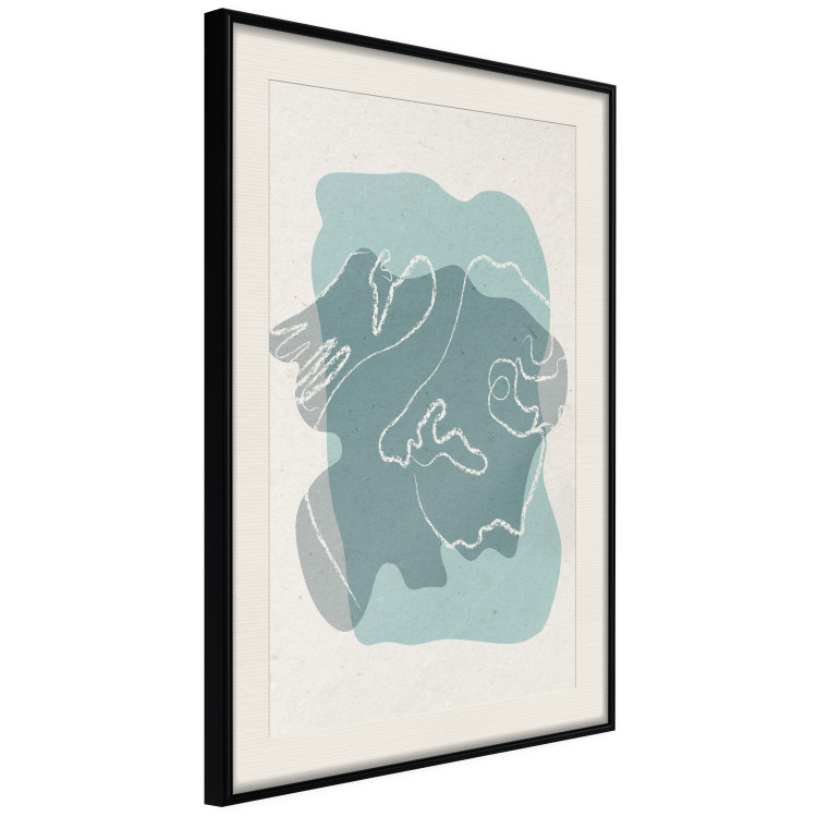Poster Spring Visitor - line art on a blue background in an abstract motif 135006 additionalImage 2