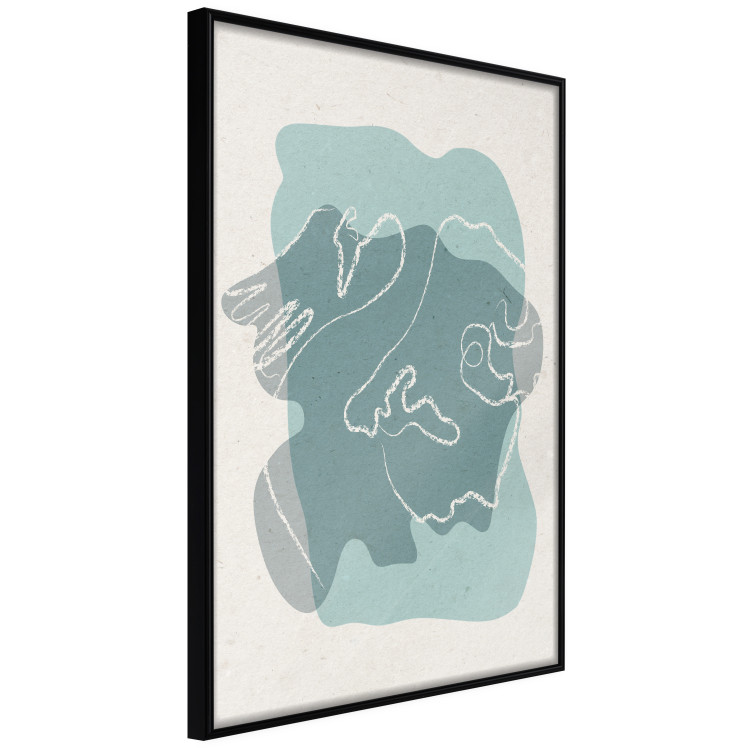 Poster Spring Visitor - line art on a blue background in an abstract motif 135006 additionalImage 11