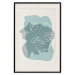 Poster Spring Visitor - line art on a blue background in an abstract motif 135006 additionalThumb 19