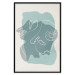 Poster Spring Visitor - line art on a blue background in an abstract motif 135006 additionalThumb 18