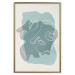 Poster Spring Visitor - line art on a blue background in an abstract motif 135006 additionalThumb 21