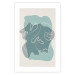 Poster Spring Visitor - line art on a blue background in an abstract motif 135006 additionalThumb 25