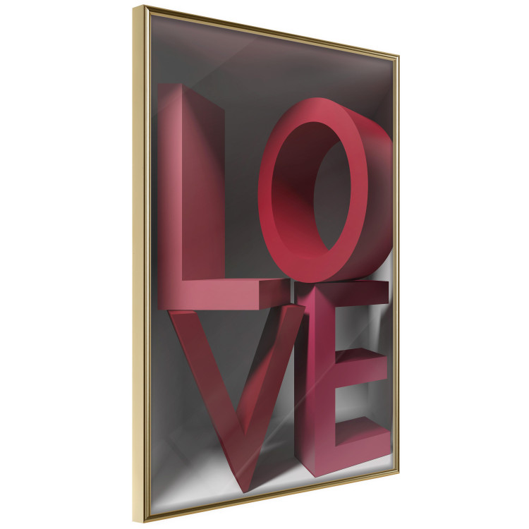 Poster Love in Reds - red texts with 3D effect on a light background 135506 additionalImage 20