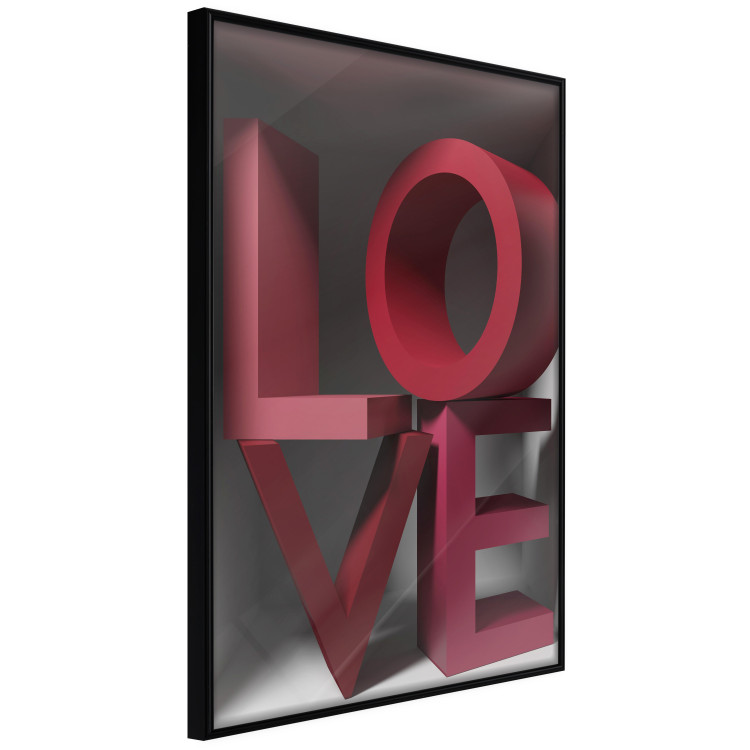 Poster Love in Reds - red texts with 3D effect on a light background 135506 additionalImage 19