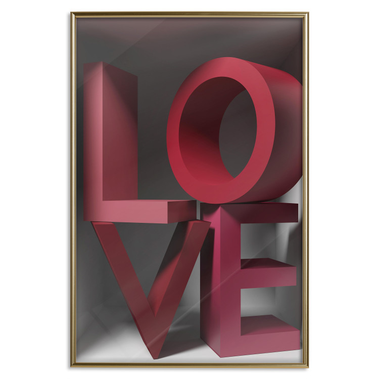Poster Love in Reds - red texts with 3D effect on a light background 135506 additionalImage 2