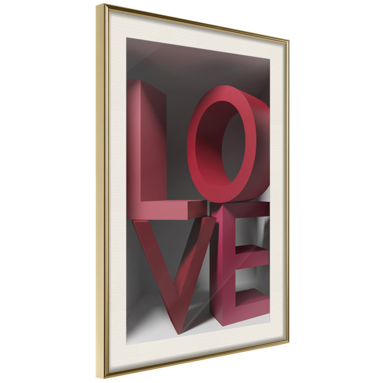 Poster Love in Reds - red texts with 3D effect on a light background 135506 additionalImage 14
