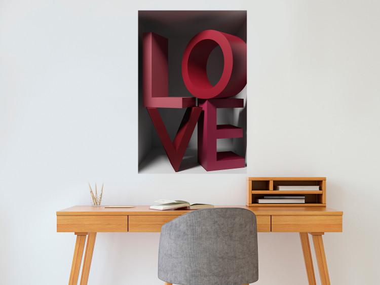 Poster Love in Reds - red texts with 3D effect on a light background 135506 additionalImage 8