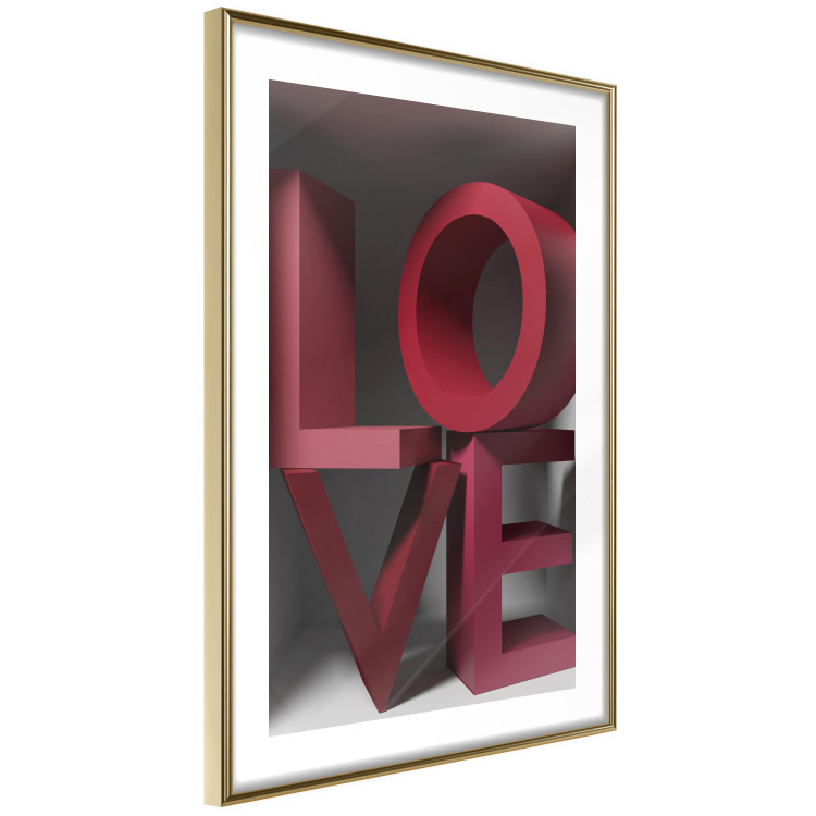 Poster Love in Reds - red texts with 3D effect on a light background 135506 additionalImage 17