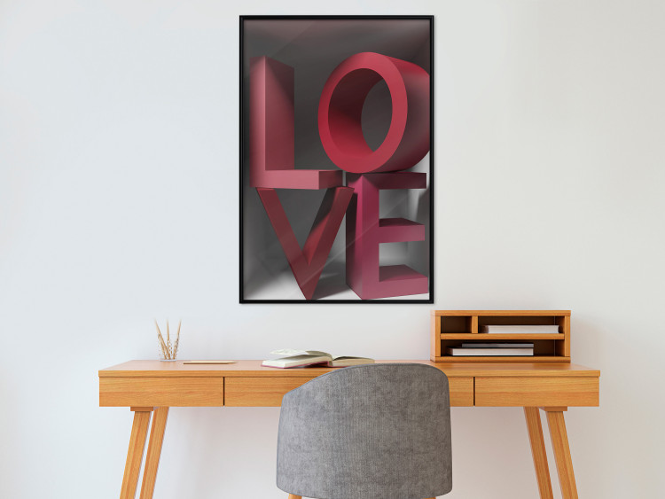 Poster Love in Reds - red texts with 3D effect on a light background 135506 additionalImage 15