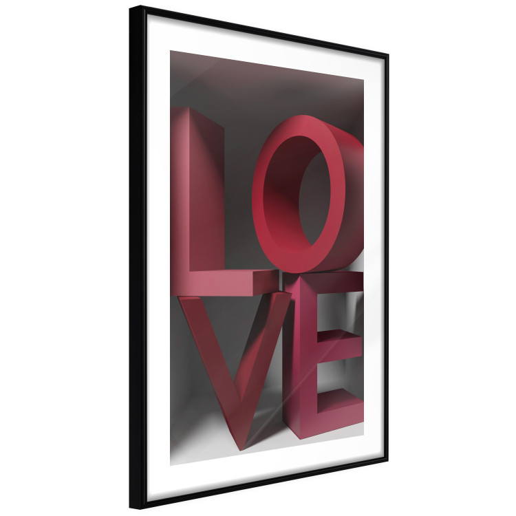Poster Love in Reds - red texts with 3D effect on a light background 135506 additionalImage 13