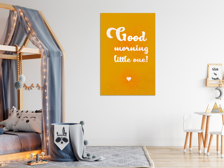 Canvas Print Nice greeting - white lettering in English Good Morning Little One 135706 additionalImage 3