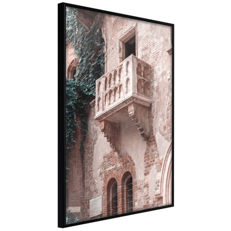 Wall Poster Juliet's Balcony - architecture of red bricks against the backdrop of an Italian town 135906 additionalImage 3