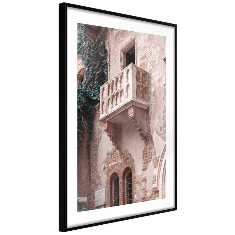 Wall Poster Juliet's Balcony - architecture of red bricks against the backdrop of an Italian town 135906 additionalImage 4