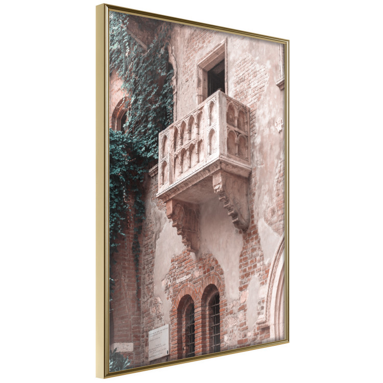 Wall Poster Juliet's Balcony - architecture of red bricks against the backdrop of an Italian town 135906 additionalImage 8
