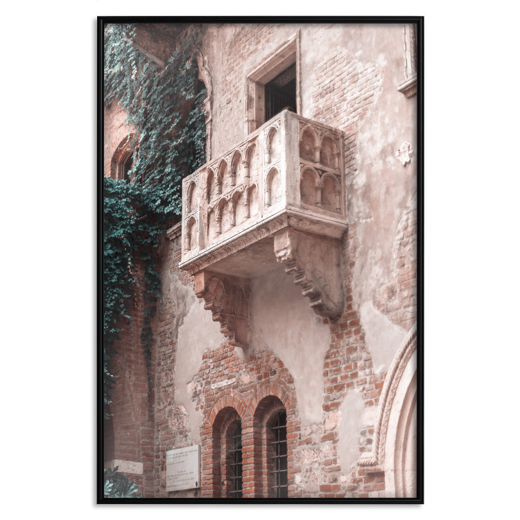 Wall Poster Juliet's Balcony - architecture of red bricks against the backdrop of an Italian town 135906 additionalImage 20