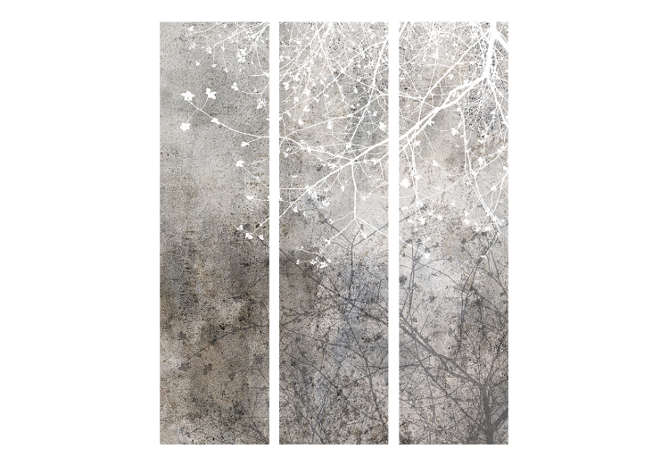 Room Divider Screen Bright Branching (3-piece) - abstraction in white and gray plants 136106 additionalImage 3